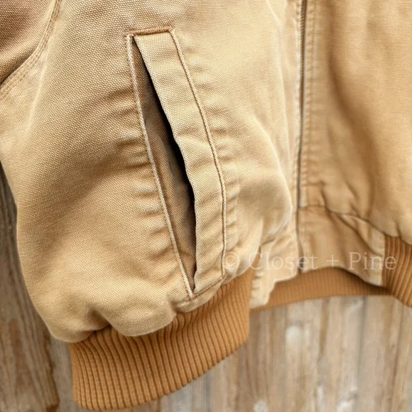 Carhartt Weathered‎ Wildwood Jacket Tan Size XXL Hooded Sherpa Lined - Picture 13 of 17